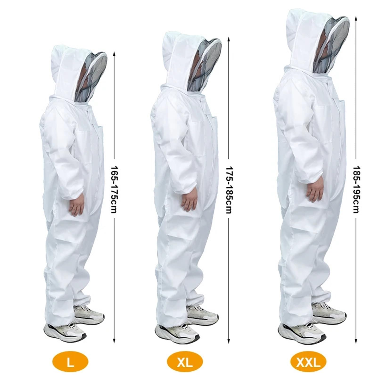 Traje de apicultor Profesional Ropa de apicultura cuerpo entero Guantes protección profesional Velo seguridad for Protector unisex(XXL)