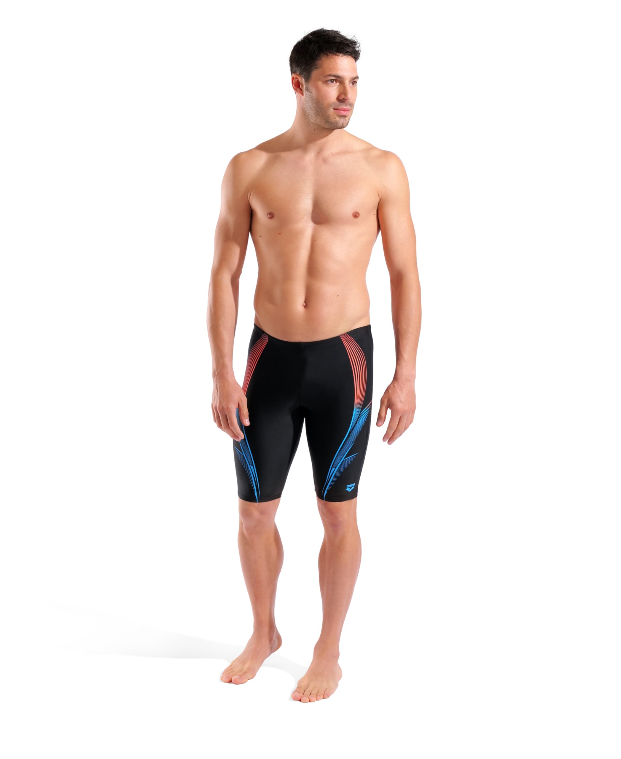 Arena Feel Men's Blast Swim Jammer Knee-Length Swimsuit Sports Pool Bathing Suit Maillot de Bain, Noir, 46 Homme