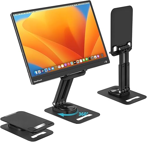 PEPPER JOBS Soporte para tableta sólido y resistente, doble tubo plegable para iPad Pro, soporte universal para tableta, soporte para monitor