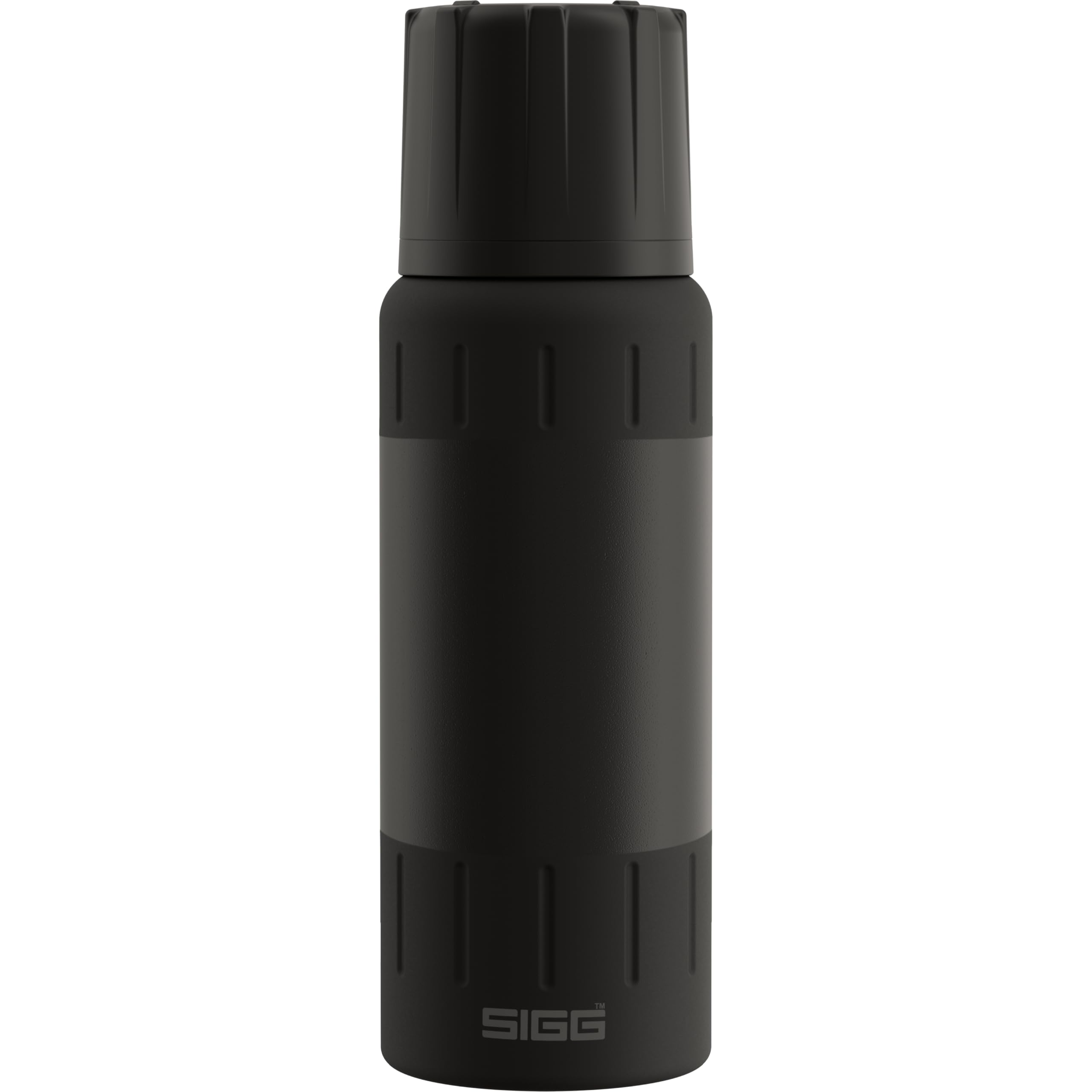 SIGG – Isolierte Trinkflasche – Thermosflasche Alpine Star Black, mit Becher – 15 St. Heiß, 56 St. Kalt – Kompakt & Robust – Auslaufsicher – BPA-frei – Outdoor, Camping & Wandern – Schwarz – 0,5L
