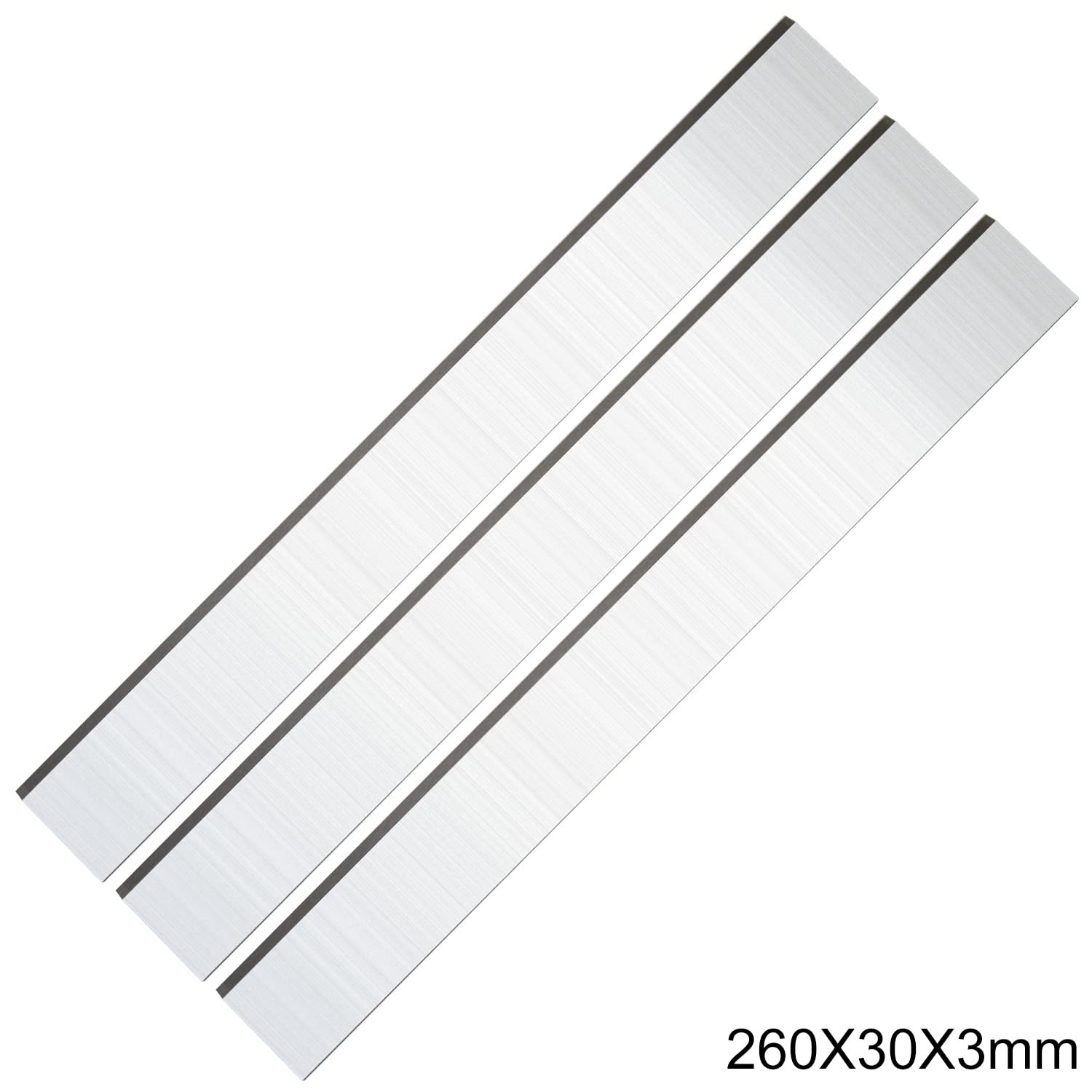 3 Cuchillas de Repuesto for cepilladora y ensambladora Industrial 260 x 30 mm for Todas Las cepilladoras Espesor