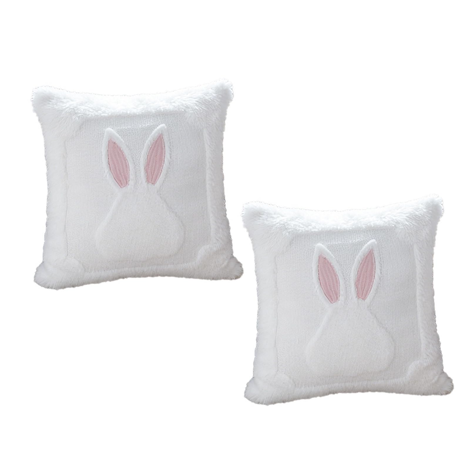 Kalttoy Of 2 Lovely Rabbits Shape Pillow Cover Soft Materials Spring Theme Decoration Pillow Cover