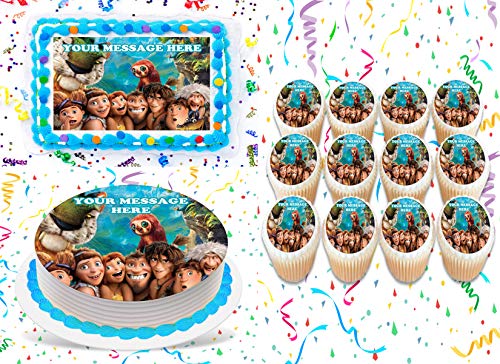 The Croods Cake Topper Edible Image Personalized Cupcakes Frosting Sugar Sheet (2" Cupcakes (12))