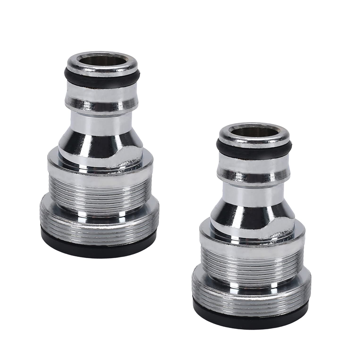 Othmro Men's Garden Hose Quick Connect Nickel-Plated Water Hose Fitting Connectors M28 Threaded Adapter 2Pcs