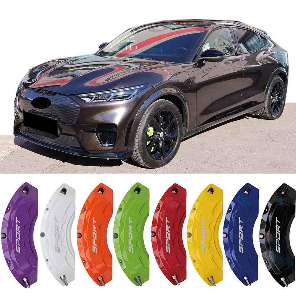 4pc Brake Caliper Covers Compatible Front Rear for FORD Accessories (Blue, for MUSTANG 18"19"20"21" wheel)