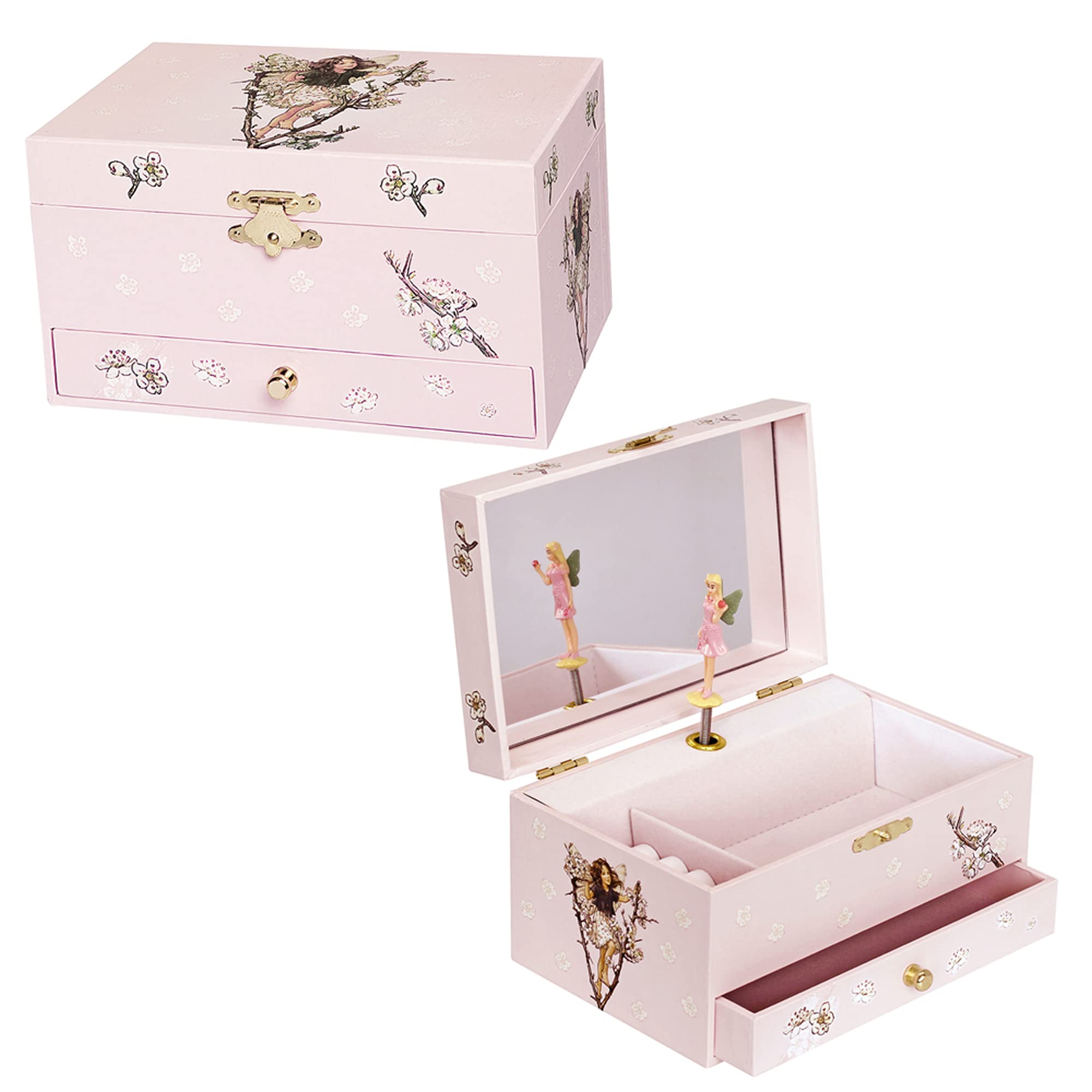 Jomoval Personalised Jewellery Boxes - Summer Time | Children Musical Jewellery Boxes personalised by engraving (Cherry Tree)