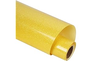 Guangyintong Heat Transfer Vinyl Glow Glitter Yellow HTV Rolls 12" x 5ft for T-Shirts