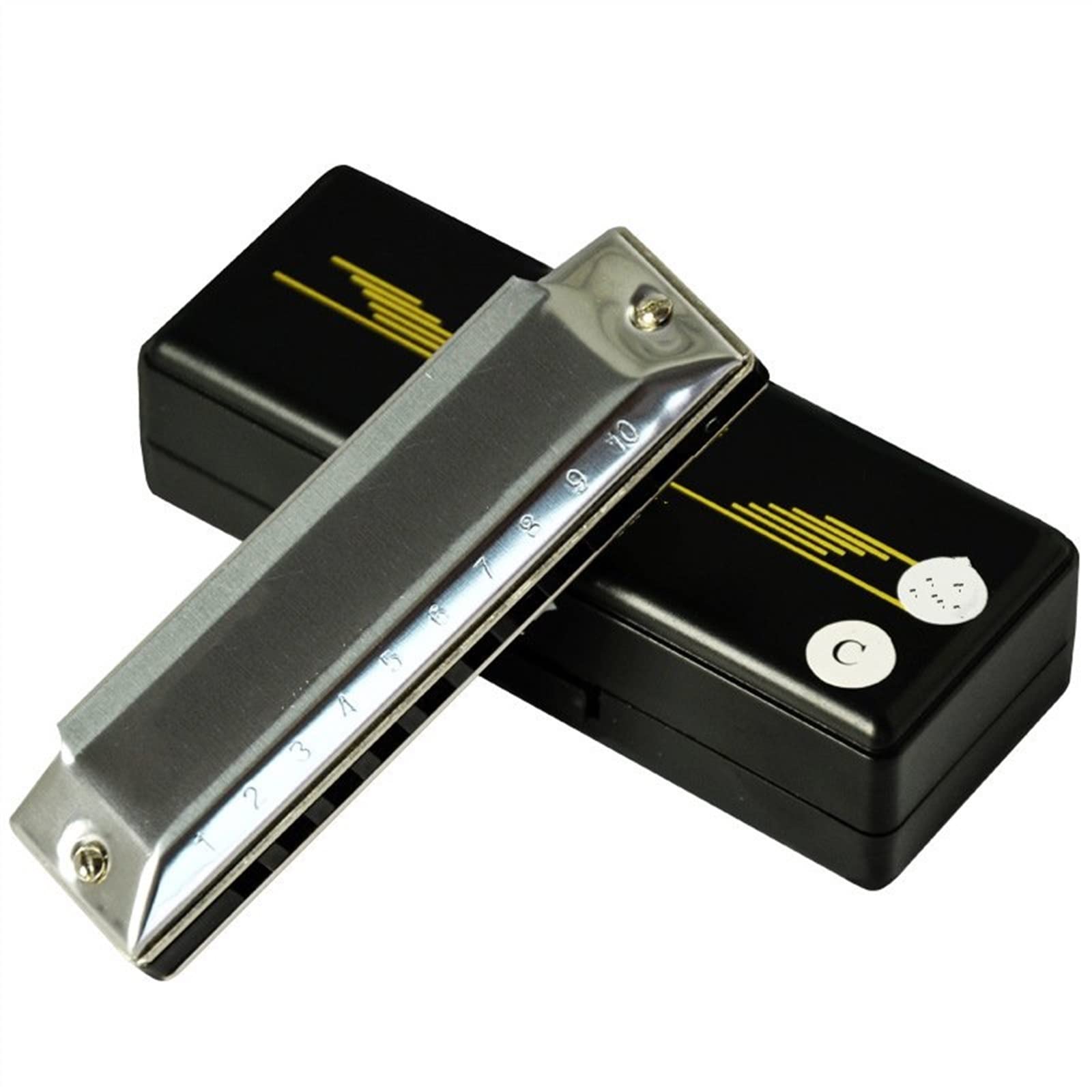 Harmonijka Diatoniczna C Key 10 Otworów Harmonijka Ustna Profesjonalna Harmonijka Ustna Harmonijka Dla Początkujących (Color : Silver)