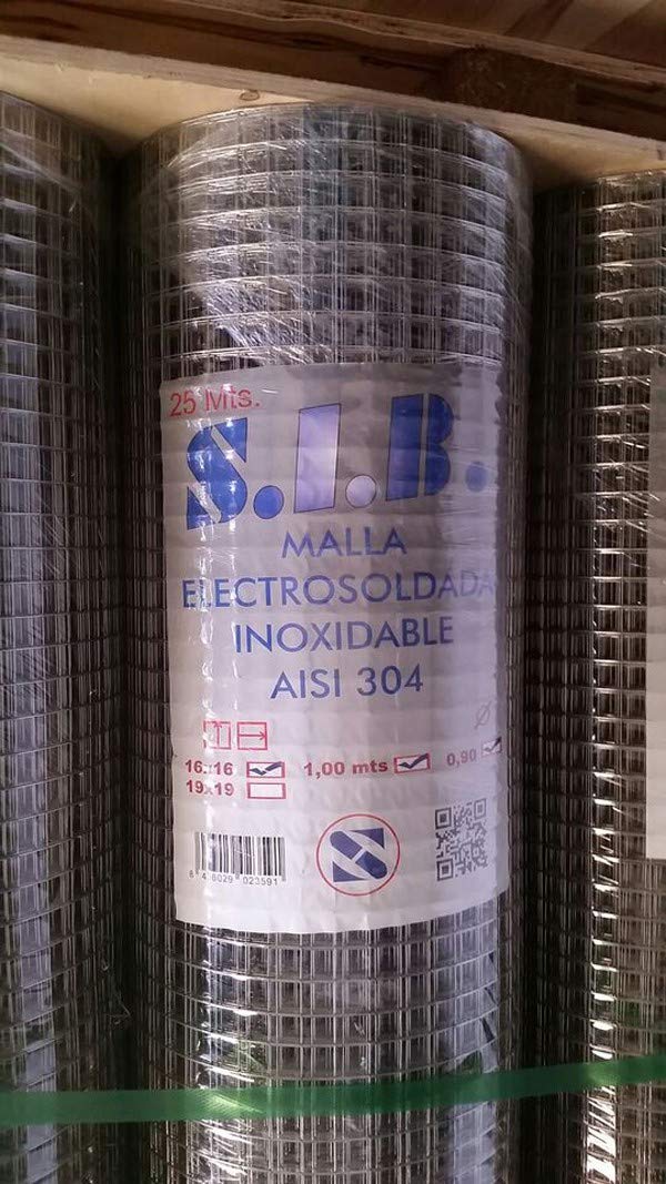 Malla electrosoldada INOXIDABLE 25 Mt - 16 x 16 x 0,9 mm (1 m)