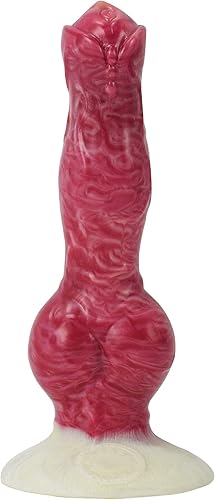 Consolador realista de perro con nudo para principiantes, 8.26 pulgadas de silicona rosa anal, juguete sensorial para mujeres, lesbianas y hombres,