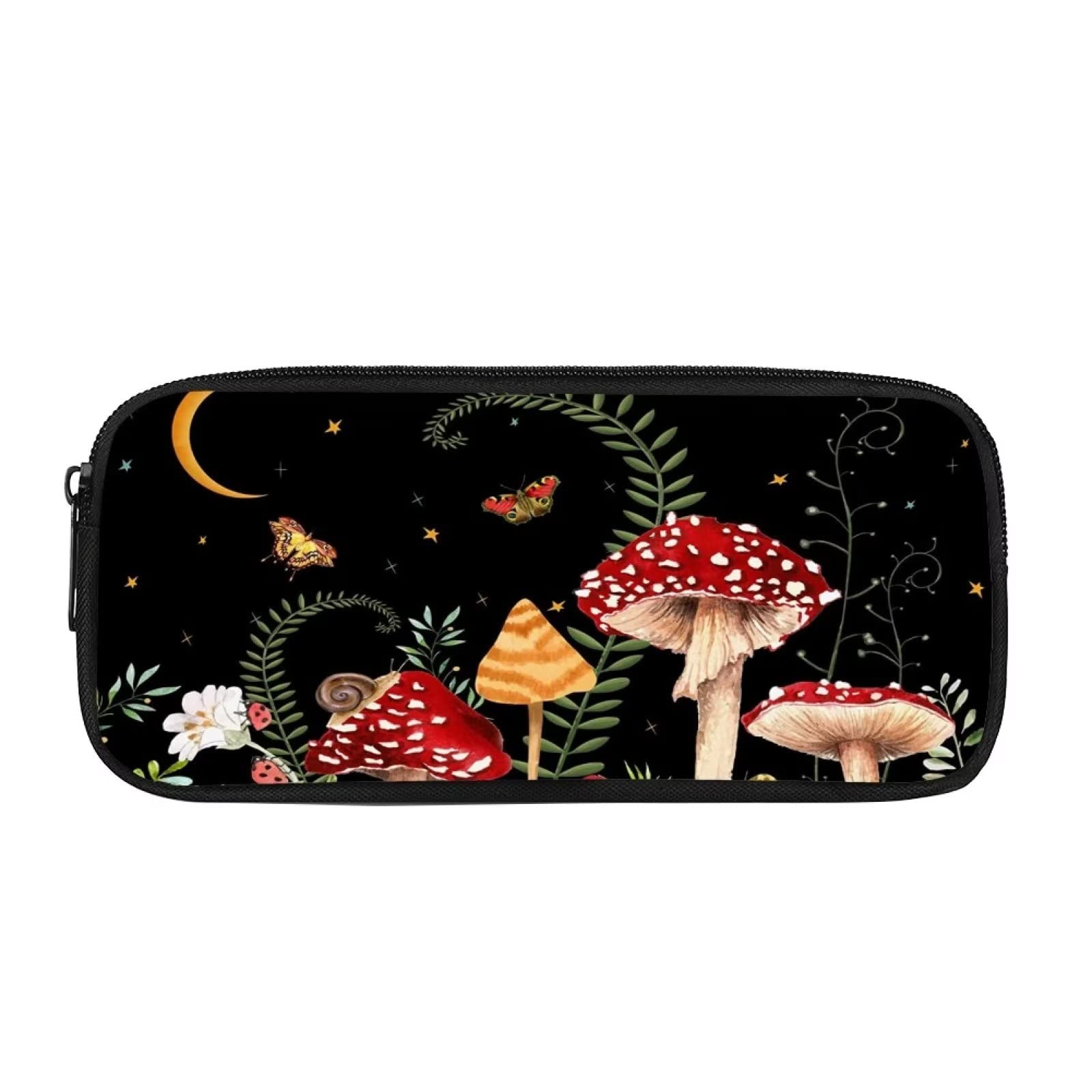 POLERO Aesthetic Pencil Case for Girls Women Starry Butterfly Mushroom Pen Bag School Supplies Stationery Pouch