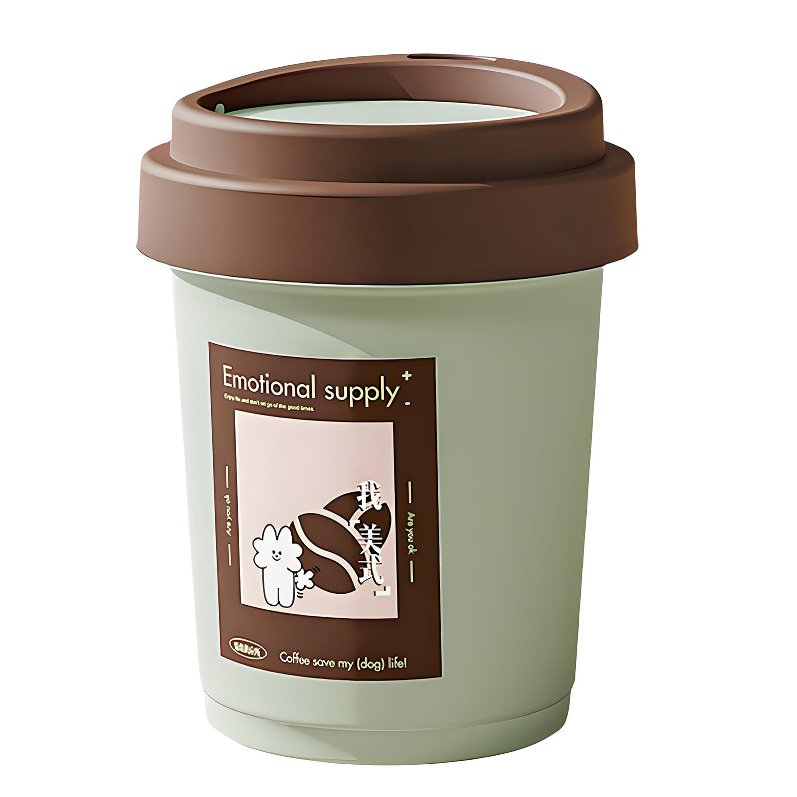 ZEPFJHE Stylish Coffee Cup Shape Kitchen Waste Bin with Swing Lid Modern Trash Can Garbage Container for Offices Home Decoration Trash Bin