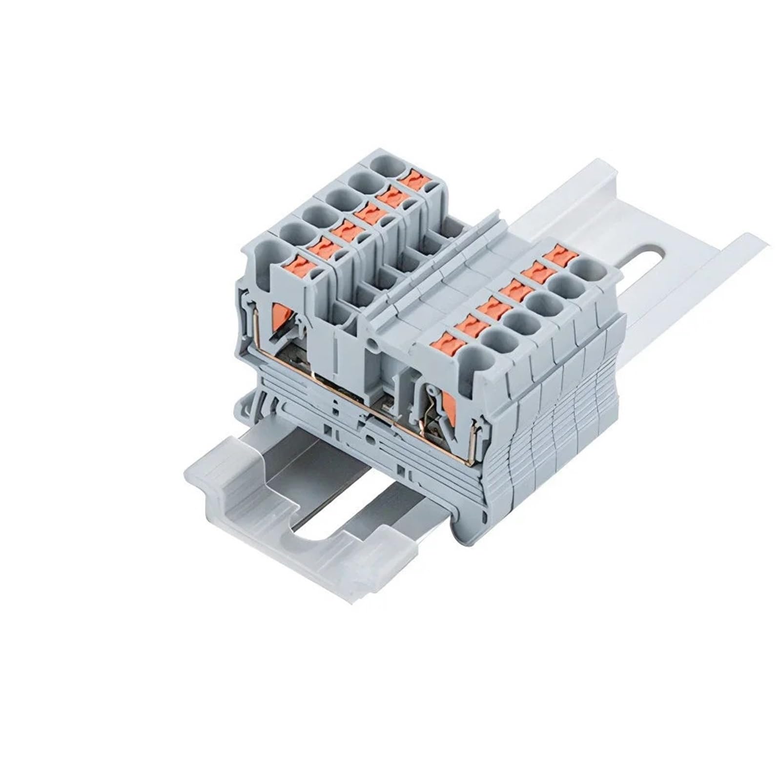 100 sztuk blok zacisków na szynę DIN, 7 kolorów, blok zacisków sprężynowych PT-2.5, elektryczny blok zaciskowy, złącze do okablowania PT2.5 (szary)