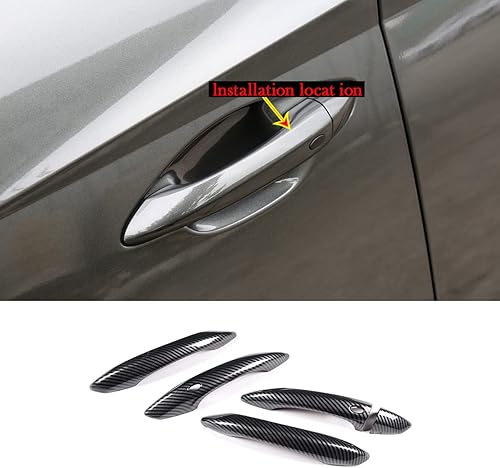 Miniatura 9 de PIUGILH Funda para manija de puerta para Hyundai Tucson L NX4 2021 2022 2023, protector de manija de puerta exterior (patrón de fibra de carbono)