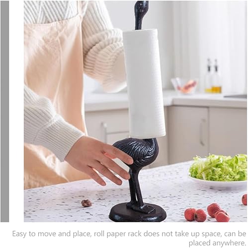 Miniatura 7 de EXCEART Soporte para toallas de papel flamenco, soporte para rollo de papel higiénico de animales, soporte único para toallas de cocina, dispensador