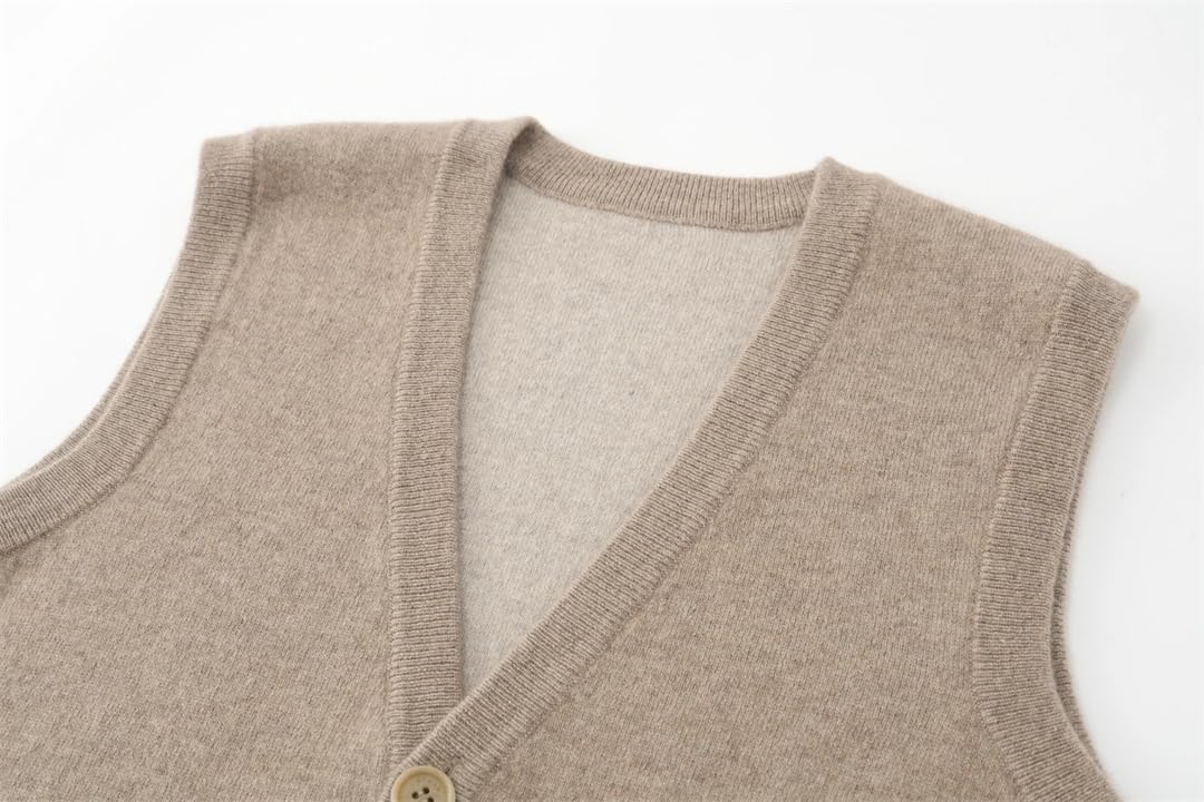 Chaleco de invierno para hombre, de cachemira, informal, de punto con cuello en V
