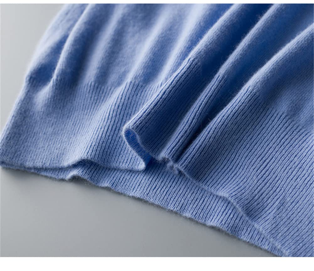 Hamthuit Męski sweter kaszmirowy na jesień i zimę sweter męski sweter sweter męski sweter sweter męski, Dekolt w serek, niebieski, M