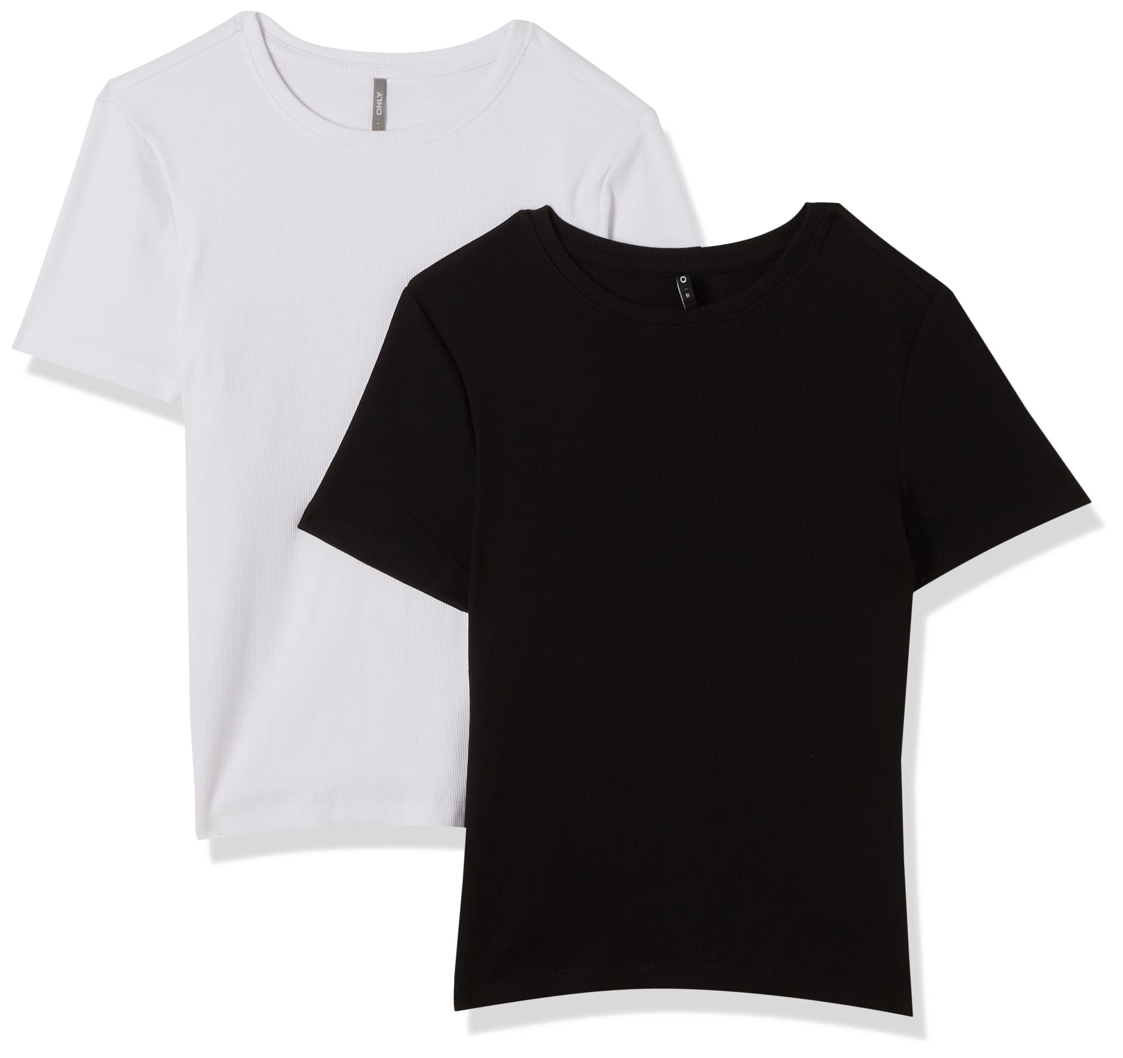 ONLY Onlmonja S/S Studs Tee Jrs Women's T-Shirt with Glitter Detail and Round Neck, White, XS