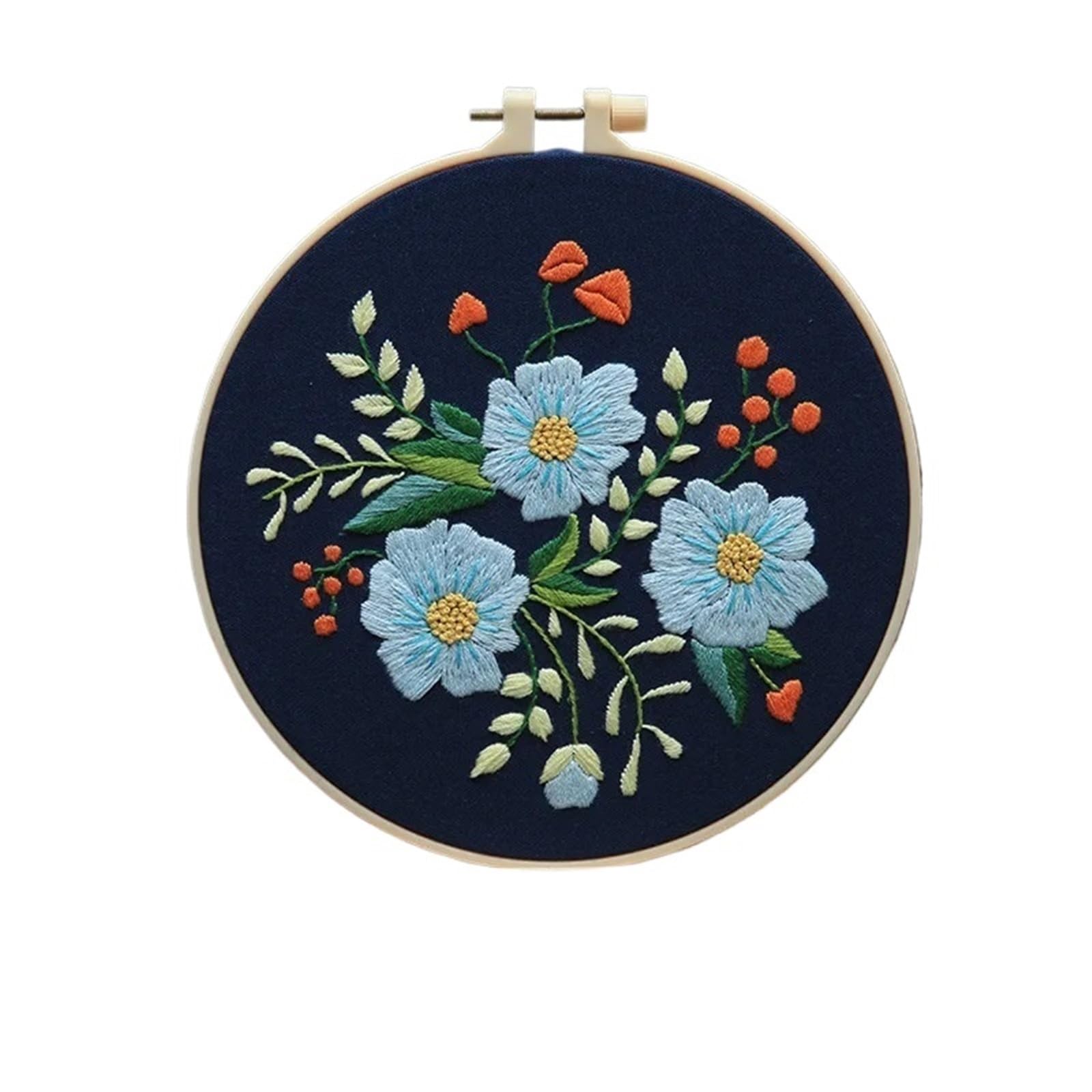 LKLNKVL embroidery, Embroidery Kit， Flower Stamped Kit(Color 06,Without hoop)