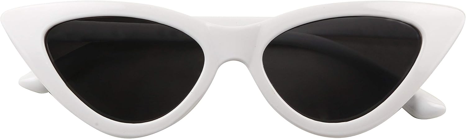 ShadyVEU Small High Pointed Frame Clout Cobain Mod 90’s Retro Vintage Cateye Sunglasses for Kids (White) : Clothing, Shoes & Jewelry