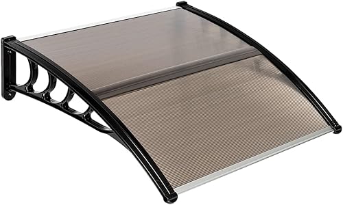 Miniatura 10 de Outvita Toldo para puerta, 77 x 35.4 pulgadas, cubierta de policarbonato para puerta delantera, toldo para patio al aire libre, toldo para
