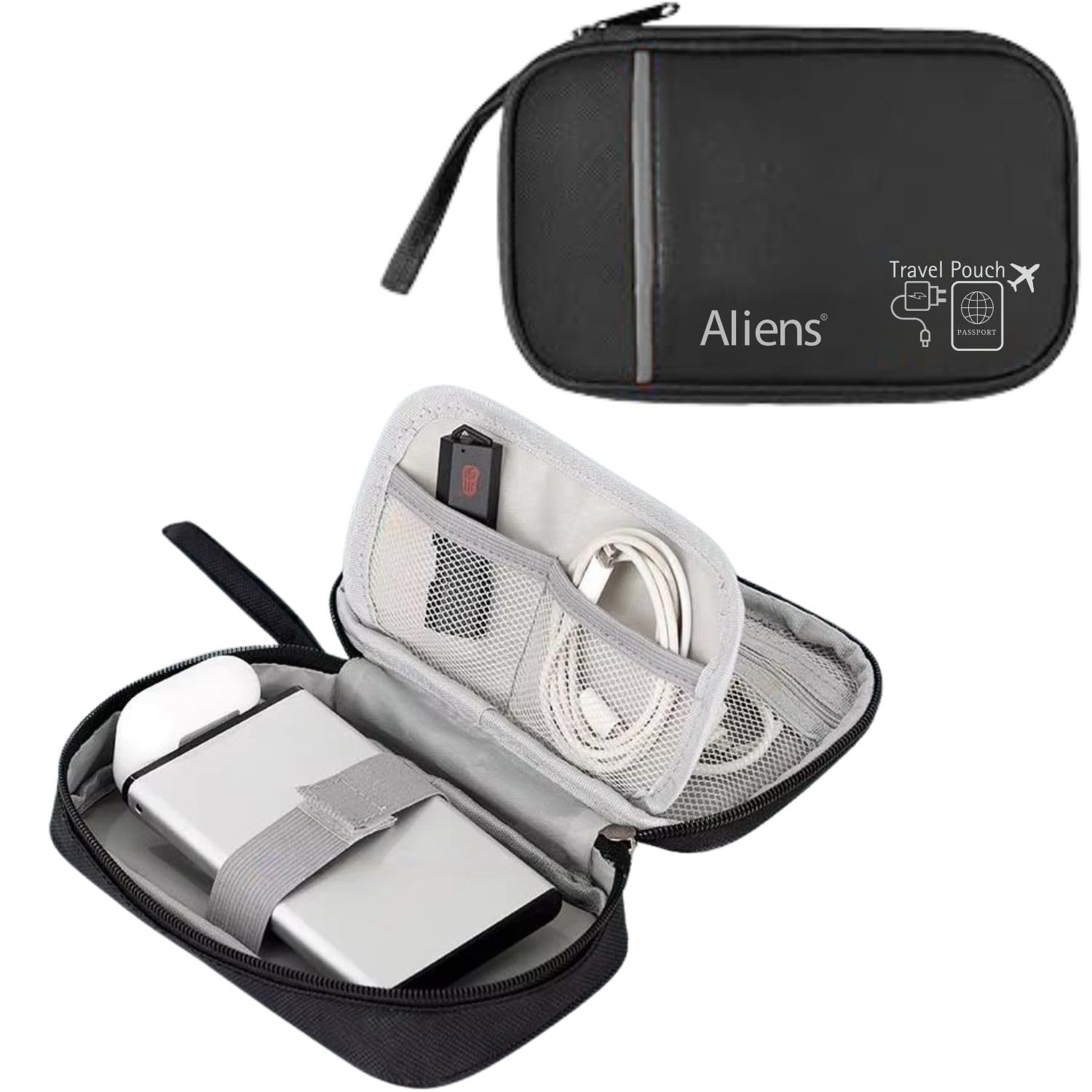 Aliens Travel Gadget Tech Portable Mini Organizer Case Cover Pouch with Mesh Pockets for Storing Hard Drive Disk, SSD, HDD, Pendrive, Earphone, Cables, Charger, Power Bank, Laptop & PC Accessories-image-26