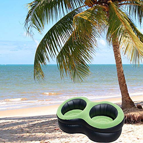 #N/A Single Double Inflável Cadeira Sofá Assento Ao Ar Livre Acampamento Jogo Espreguiçadeira - Verd