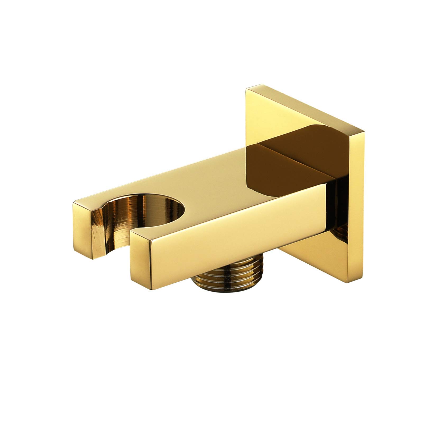AKAZI Duschkopfhalter aus Messing, Handbrausehalterung, Wandmontage, quadratisch, Duschhalterung, G 1/2-Schnittstelle, Brausehalter, Schwarz (Titanium Gold)