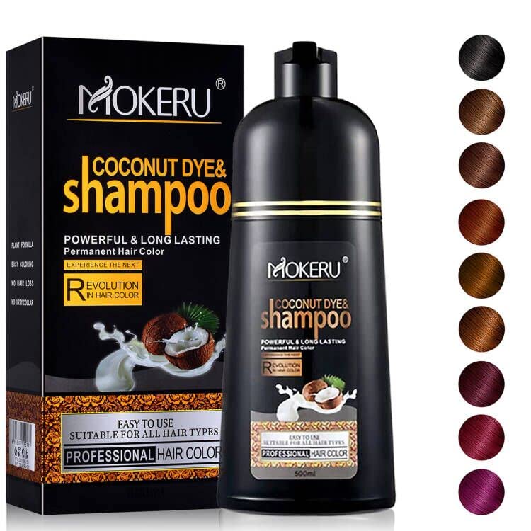 FVQUHVO Dark Brown Hair Color Shampoo for Gray Hair -Instant Hair Dye Shampoo 3 in 1 for Men & Women - Herbal Brown Shampoo Long Lasting Brown Hair Dye 16.90 Fl Oz(Dark Brown)