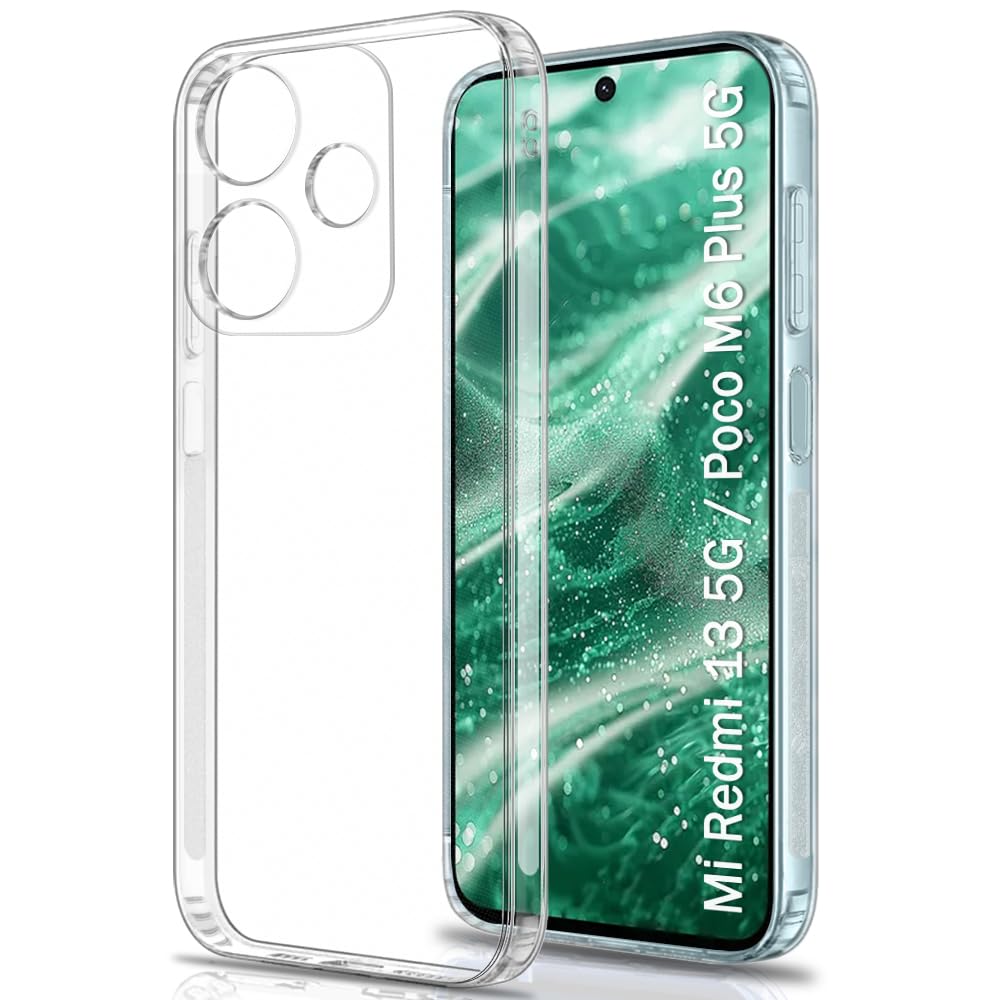 TheGiftKart Back Cover Soft Case for Mi Poco M6 Plus/Redmi 13 5G / 4G | Best Camera Protection | Inbuilt Dust Plugs & Anti-Slip Grip | Ultra Clear Slim Redmi 13 5G Back Case (Silicone, Transparent) (B0D8T16YH9) Amazon Price History, Amazon Price Tracker