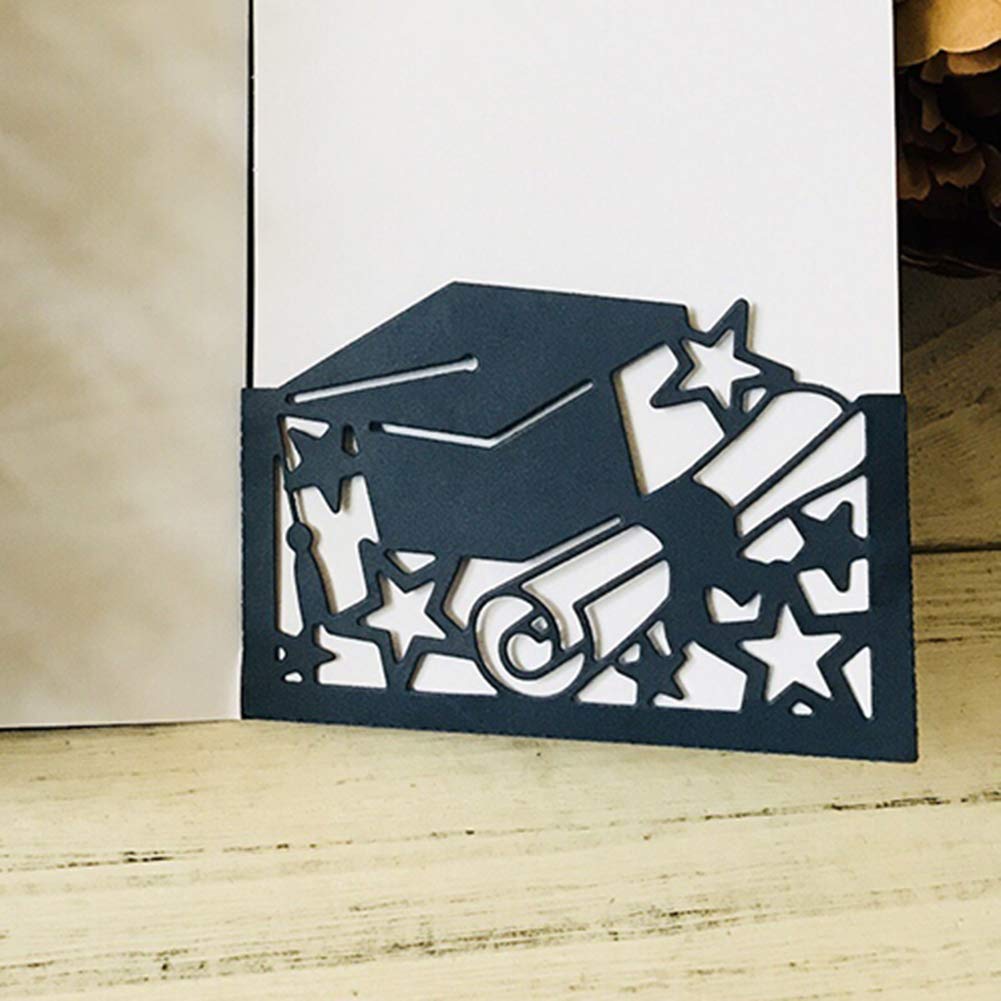 Cappello Feliz Laurea Taglio Muore Modello di stencil in