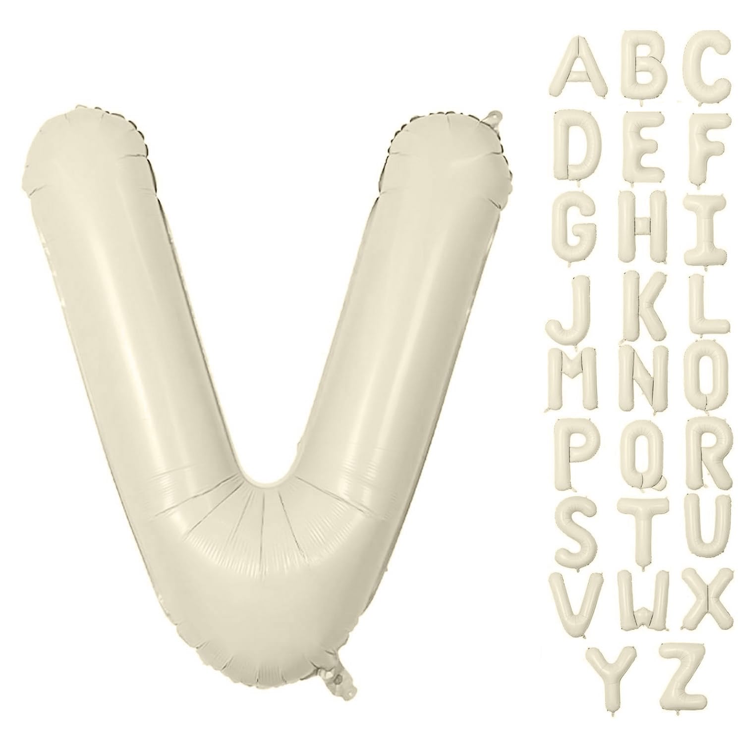 Letter Balloon 40Inch Cream White Big Alphabet Balloons Letter V