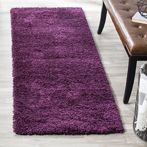 California Shag Runner Rug 2'3" x 15' purple