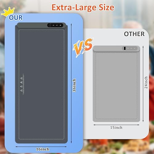 Miniatura 2 de OcePor Tapete de calentamiento para alimentos, (XXL 36 x 16 pulgadas), bandeja de calentamiento eléctrica, tapete calentador de alimentos