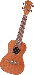 Pruie Kit de Ukulele Concerto Acústico de 23 Polegadas Ukelele de Madeira Compen de Mogno com Gig Bag Alça Uke Cordas Sobressalentes Clipe Afinador Capo 5pcs Palhetas de Celulóide para Iniciante