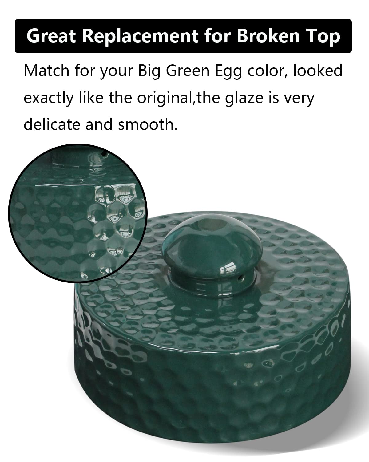 Zubehör für Big Green Egg, obere Dämpferkappe für Big Green Egg Ersatzteile, Keramik-Schornsteinkappe für Big Green Egg Medium, Large und XL