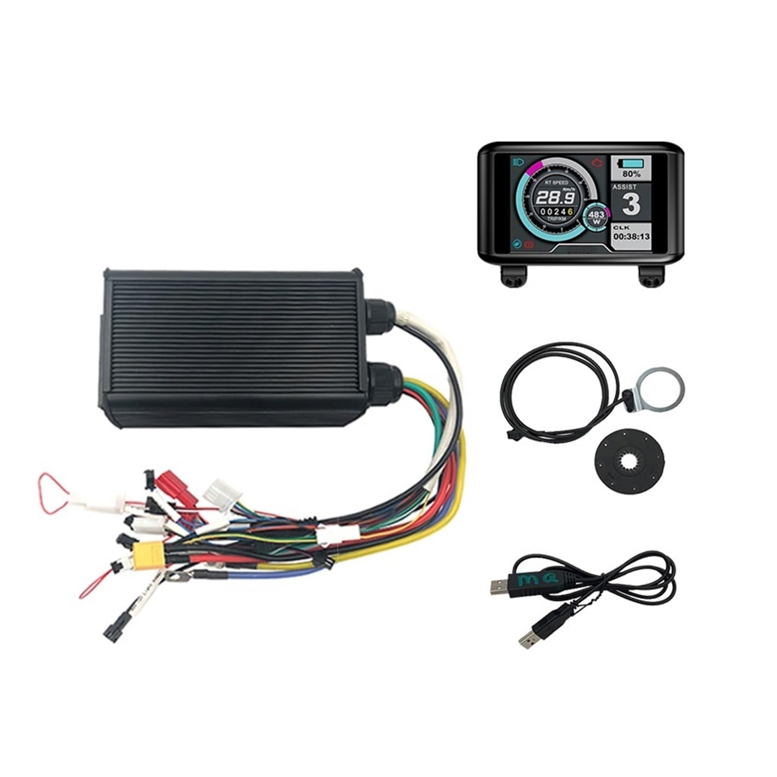 Electric Bike Controller Sabvoton 48V-72V MQCON SVMC7245 with UKC1 Display and PAS USB and BT 1KW 45A 60KMH Electric Bike Scooter