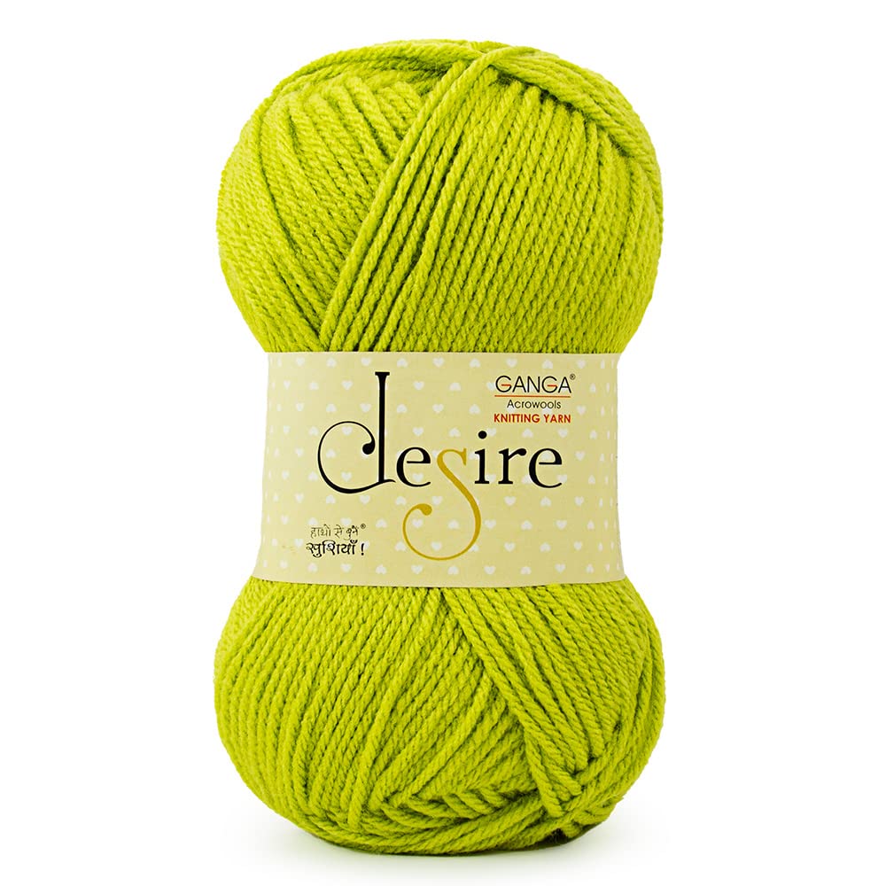Ganga Acrowools Acrylic Desire Hand Knitting and Crochet Yarn. Pack of 1 Ball - 100Gms. Shade No - Dsr024, Multicolour
