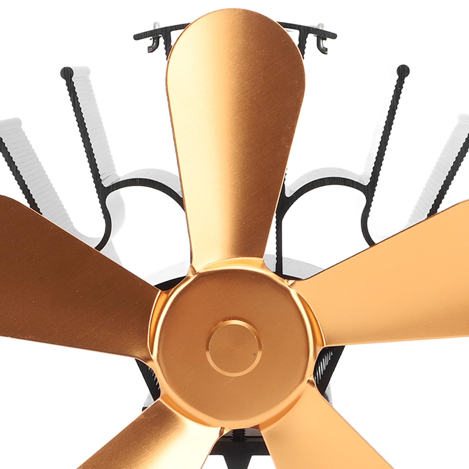 Ventola per Stufa Alimentata a Calore a 5 Pale Ventola per Stufa a Legna Efficiente per Uso Domestico Lega di Alluminio Ecologica 1 X di Calore (Oro)