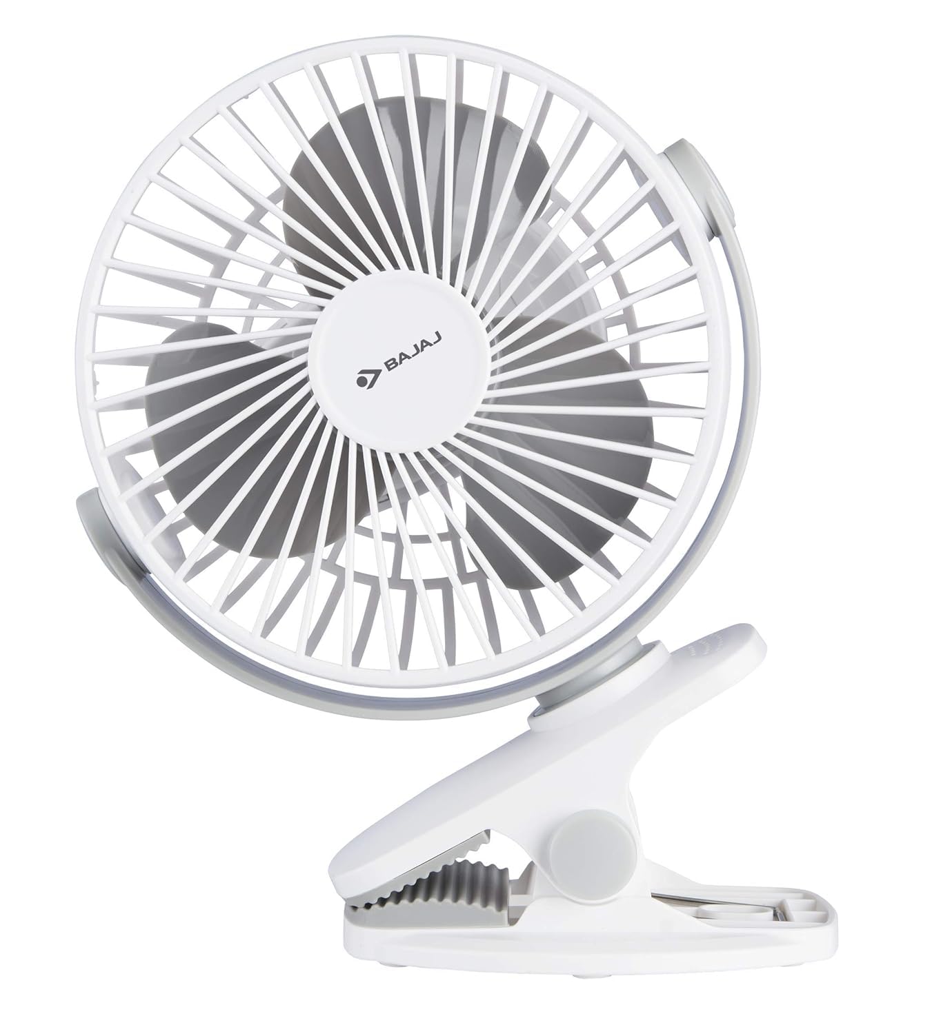 Pygmy Mini Fan 110mm| USB Charging Fan| Multi-Clip Function| Rechargeable Fan| Battery Fan| 4-Hr Back-up| Silent Operation| Portable Fan| White Table Fan