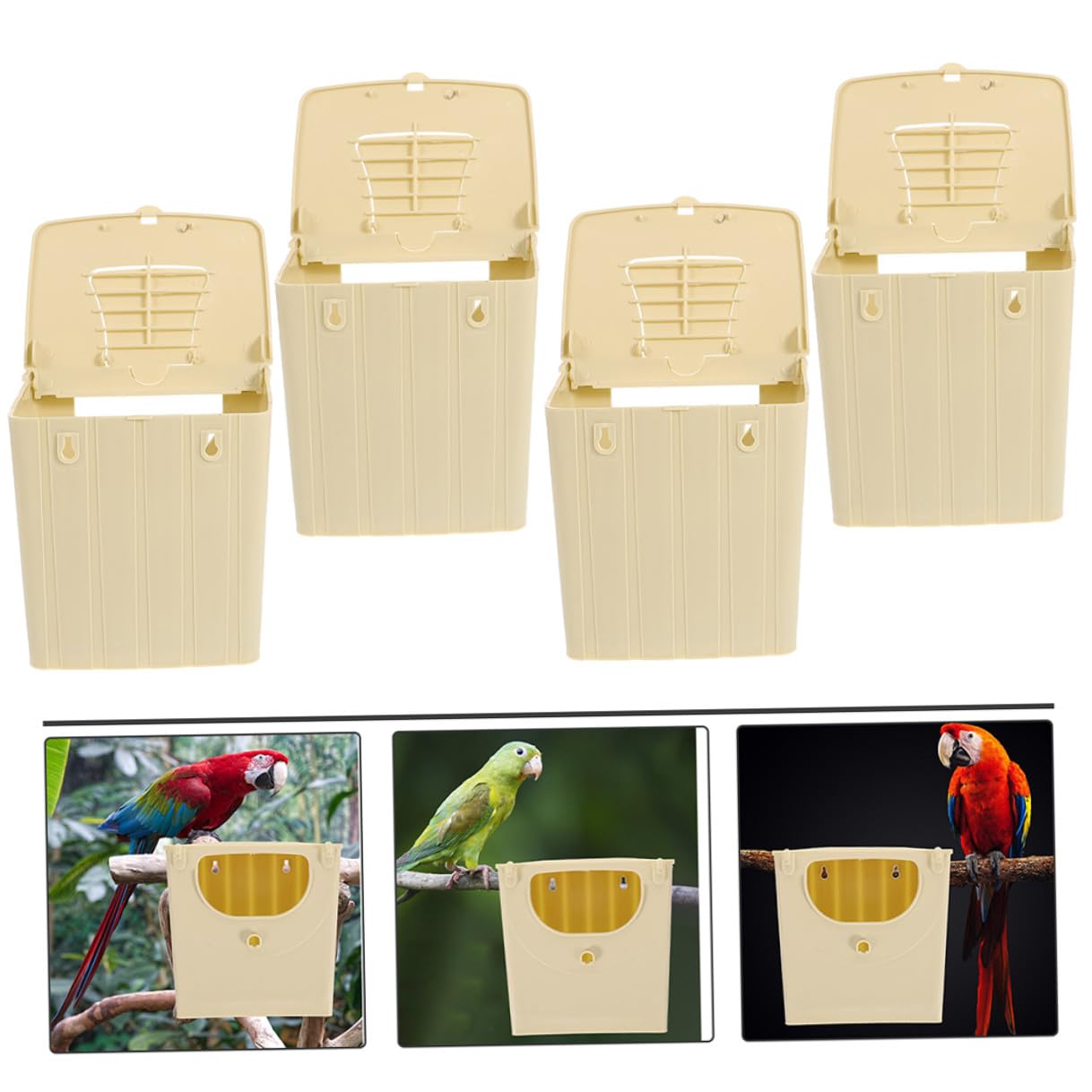 Alipis Caja Nido para Periquitos de Plástico Resistente 5 Piezas, Casa de Pájaros Pequeños para Cría en Jaulas, Nido Plástico para Incubación y Reproducción de Aves Domésticas