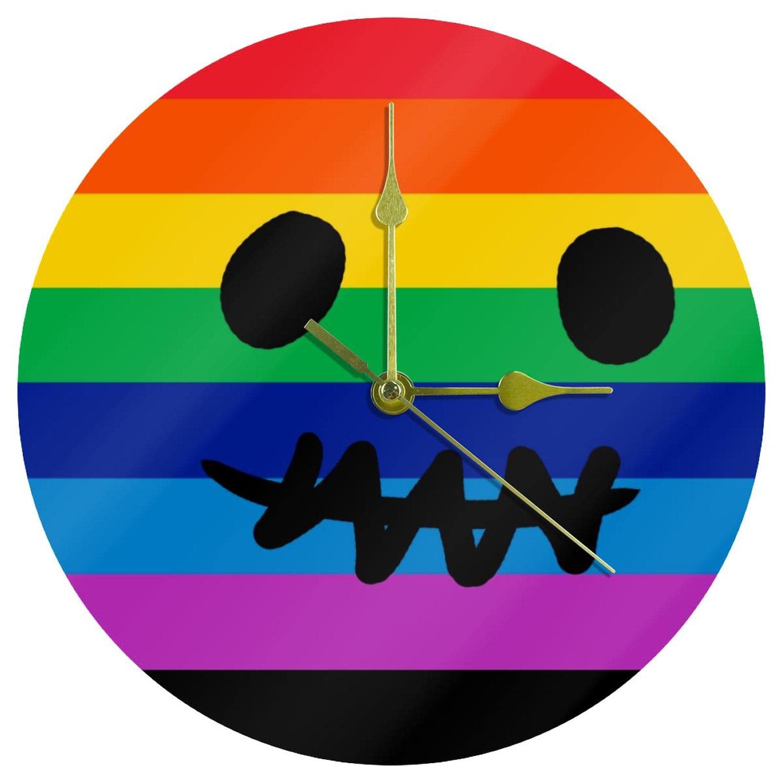 Horloge murale acrylique arc-en-ciel de 24 cm silencieuse à quartz
