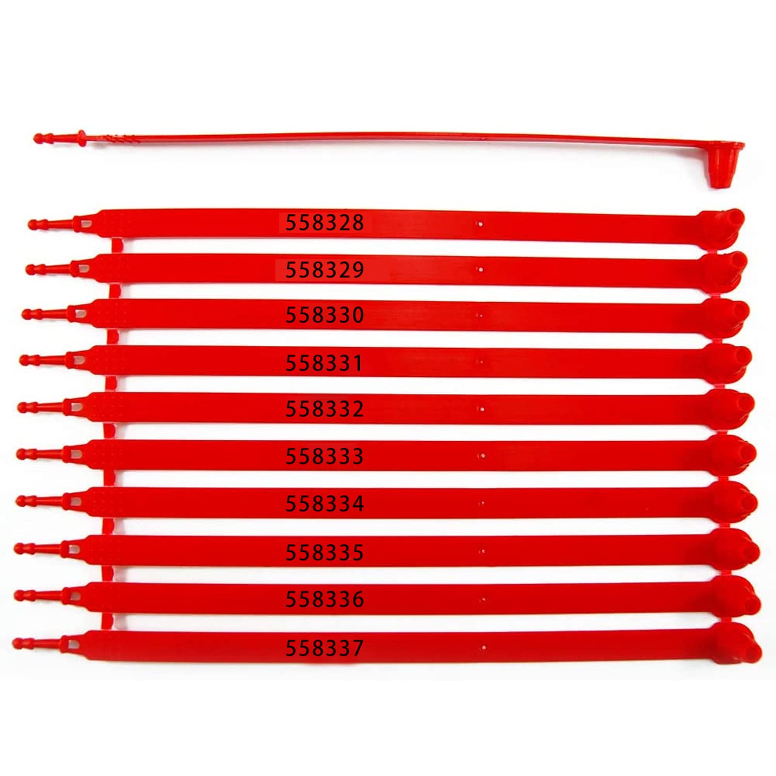 REDMOLREDMOL 100 Plastic Tamper Evident Tite-Lock Sequentially Numbered Self-Locking Security Seals Disposable Shipping Tag for Container Truck Door Tractor Trailer Boxes (Red)