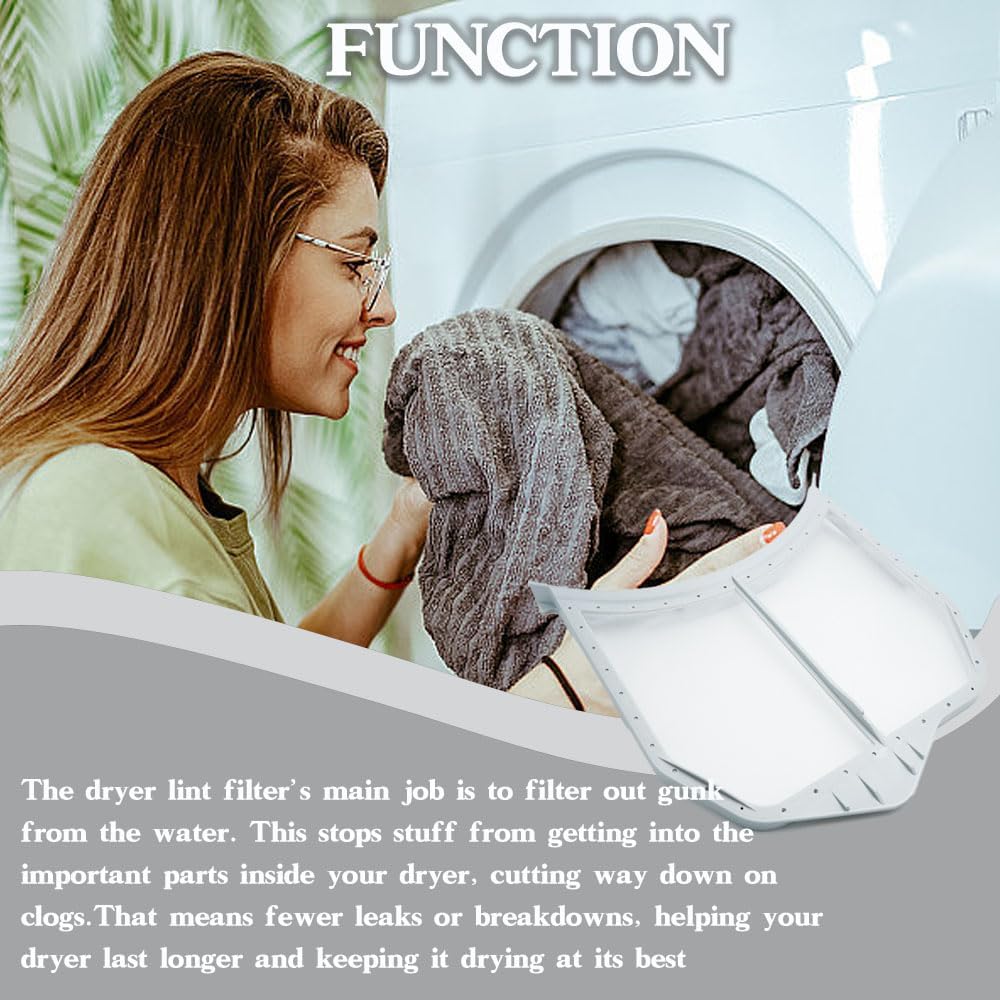 W10516085 Dryer Lint Filter W10370972 Compatible with Whirlpool Dryer Filter Lint Screen, Replaces W10211906 PS11755878 WPW10516085 3188345 AP6022545 EAP11755878