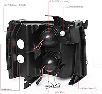 Vista 6 de DNA MOTORING HL-HPL-CSIL07-G2-CH-AM - Faro delantero de doble proyector LED DRL compatible con Chevy Silverado 2007-2014, cromo/ámbar