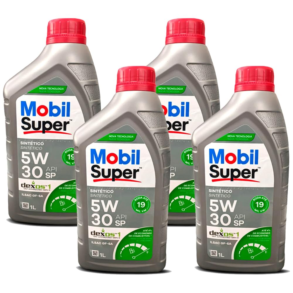 Kit Troca 4 L Óleo de Motor Sae 5w30 Mobil Super Dexos 1 Api Sp ilsac Gf-6a Sintetico