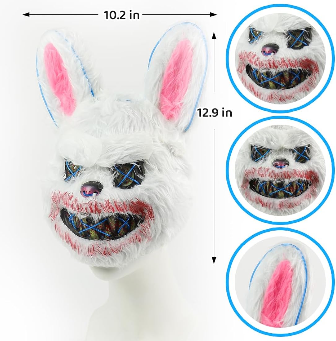 Buy PATPAT® Halloween Led Mask Scary Rabbit Mask, Light Up