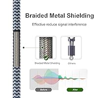 Vista 3 de Cables XLR equilibrados, cable de micrófono XLR equilibrado de 3 pines, cable de micrófono macho a hembra, conector chapado en oro de 24 quilates