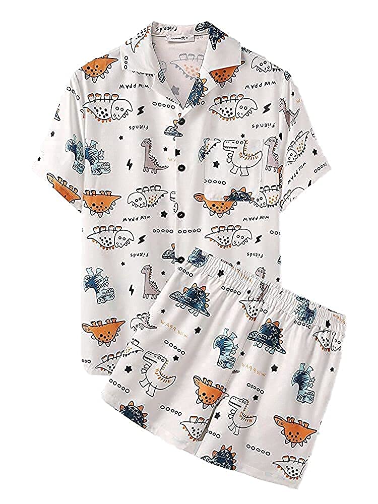kizyoo Men's Soft Poly Lycra Digital Prined T-Shirts with Pajama Shorts Night Suit Set.-picture-46
