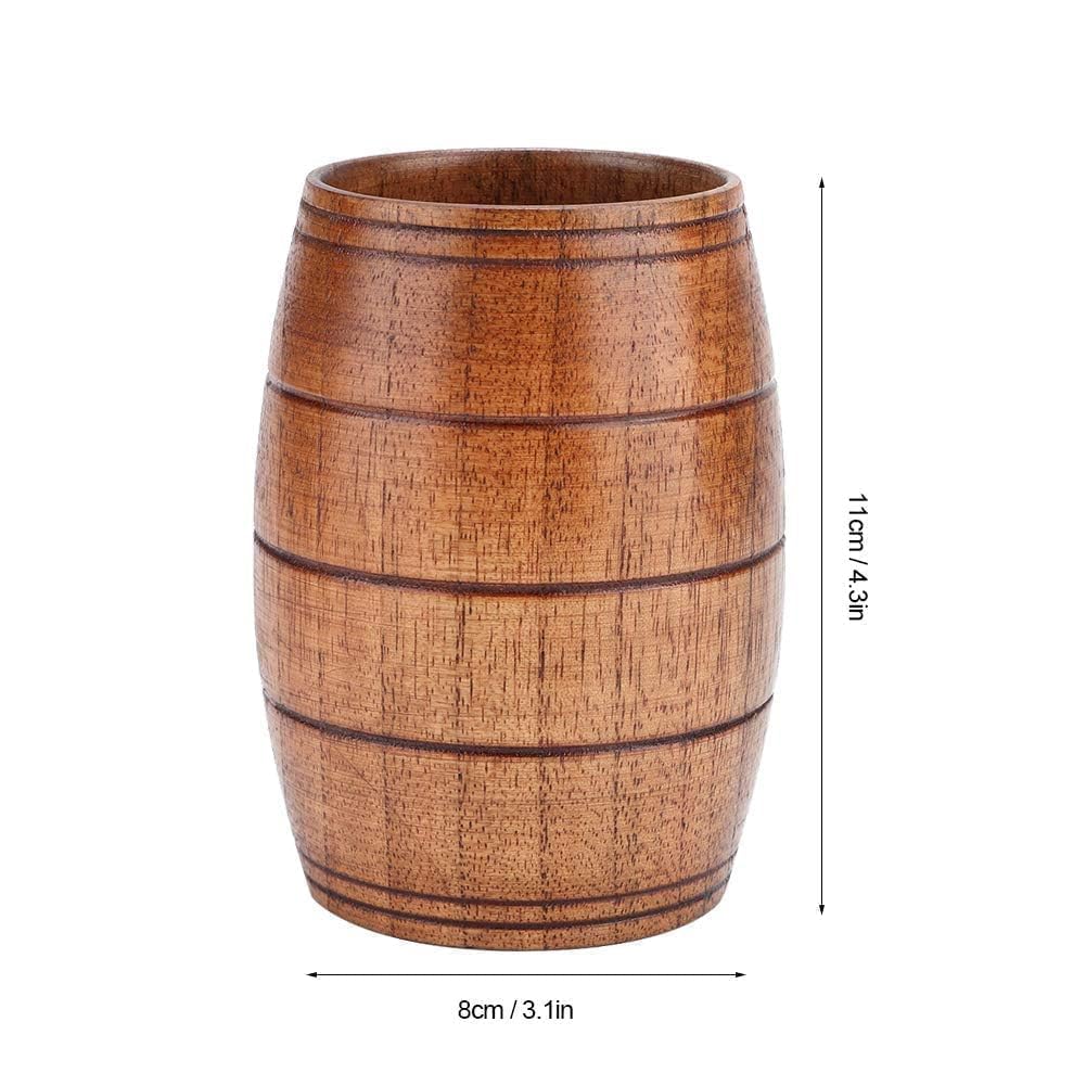 2Pcs Tazza di Birra in Legno, Tazza di Birra a Forma di Barile di Legno Piccola Tazza di Legno Tazza di Bere in Legno Naturale Tazze di Tè di Legno Tazze di Caffè di Legno